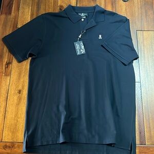 Psycho Bunny NWT Men’s polo shirt size 8 UK solid Navy Blue